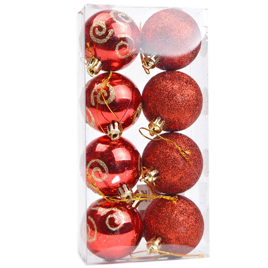 BOLAS NATAL 5CM VERMELHAS Trevo Dourado Kiosk