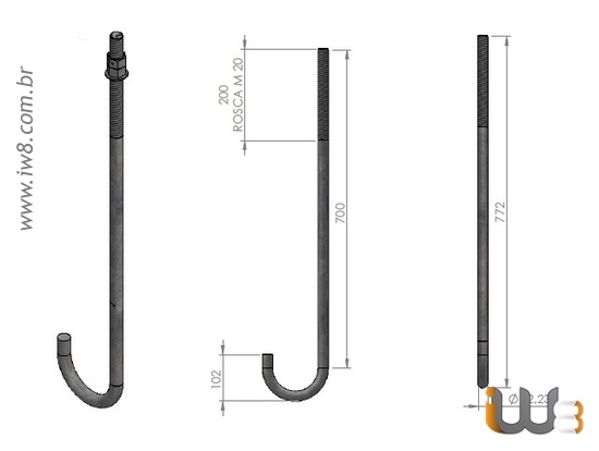 CHUMBADOURO  DIREITO NEGRO NERV M16X450 CPLT