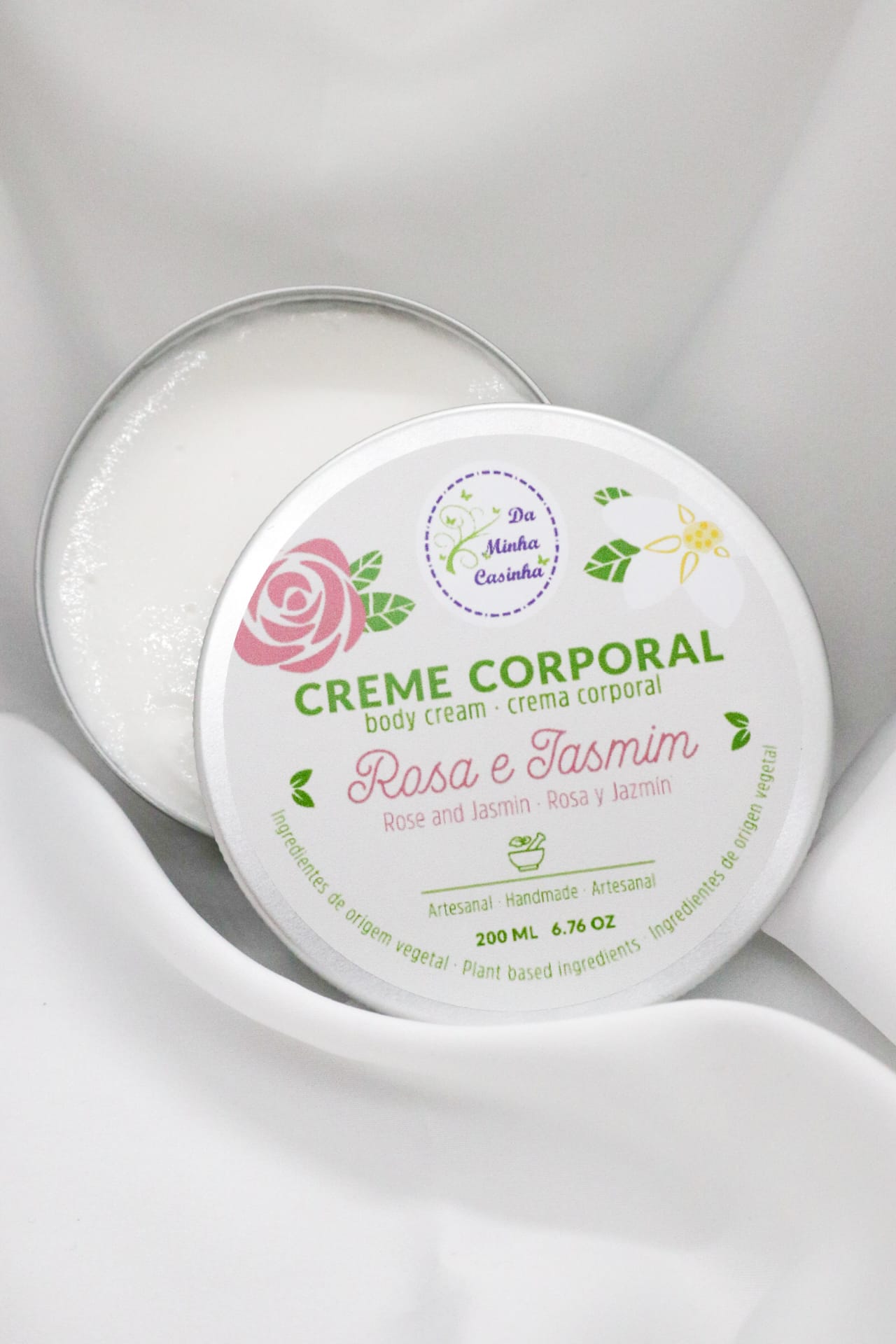 Creme Corpo Rosa e Jasmim 200ml - Da Minha Casinha