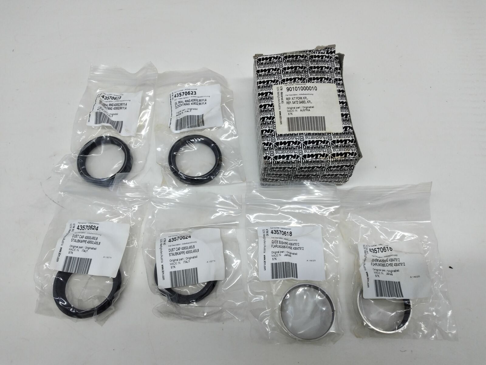 RETENTORES KIT DA SUSPENSÃO KTM DUKE 200, 390 DUKE, RC390, 690, 690 DUKE, Enduro R 690, 690 LC4 Enduro, LC4 690 SMC, 690 Super Moto