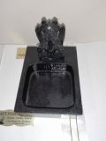 Ganesha em pedra de sabão quadrado preto