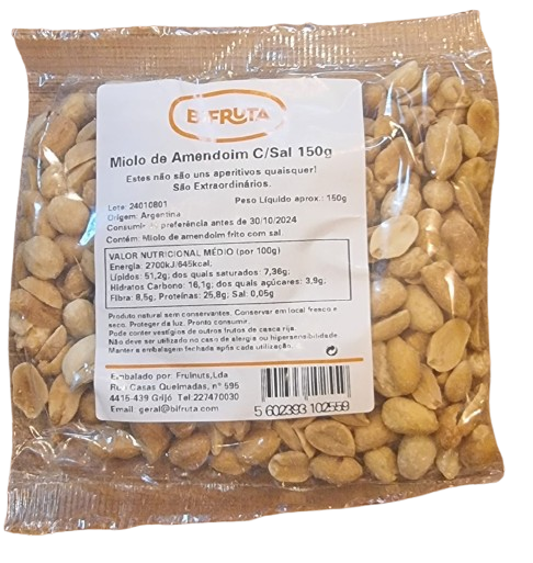 MIOLO AMENDOIM C/SAL BIBRUTA 150G