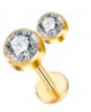 Piercing Ponto de luz Duplo Gold