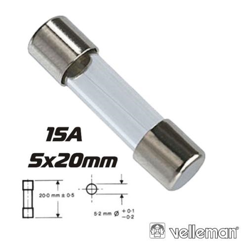 Fusível de fusão rápida 15A 6x32mm