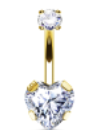 Piercing Umbigo Coração  10 gold