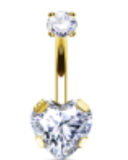 Piercing Umbigo Coração  10 gold