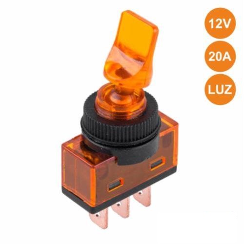 Interruptor alavanca ON-OFF 20A/12V luminoso laranja PROK