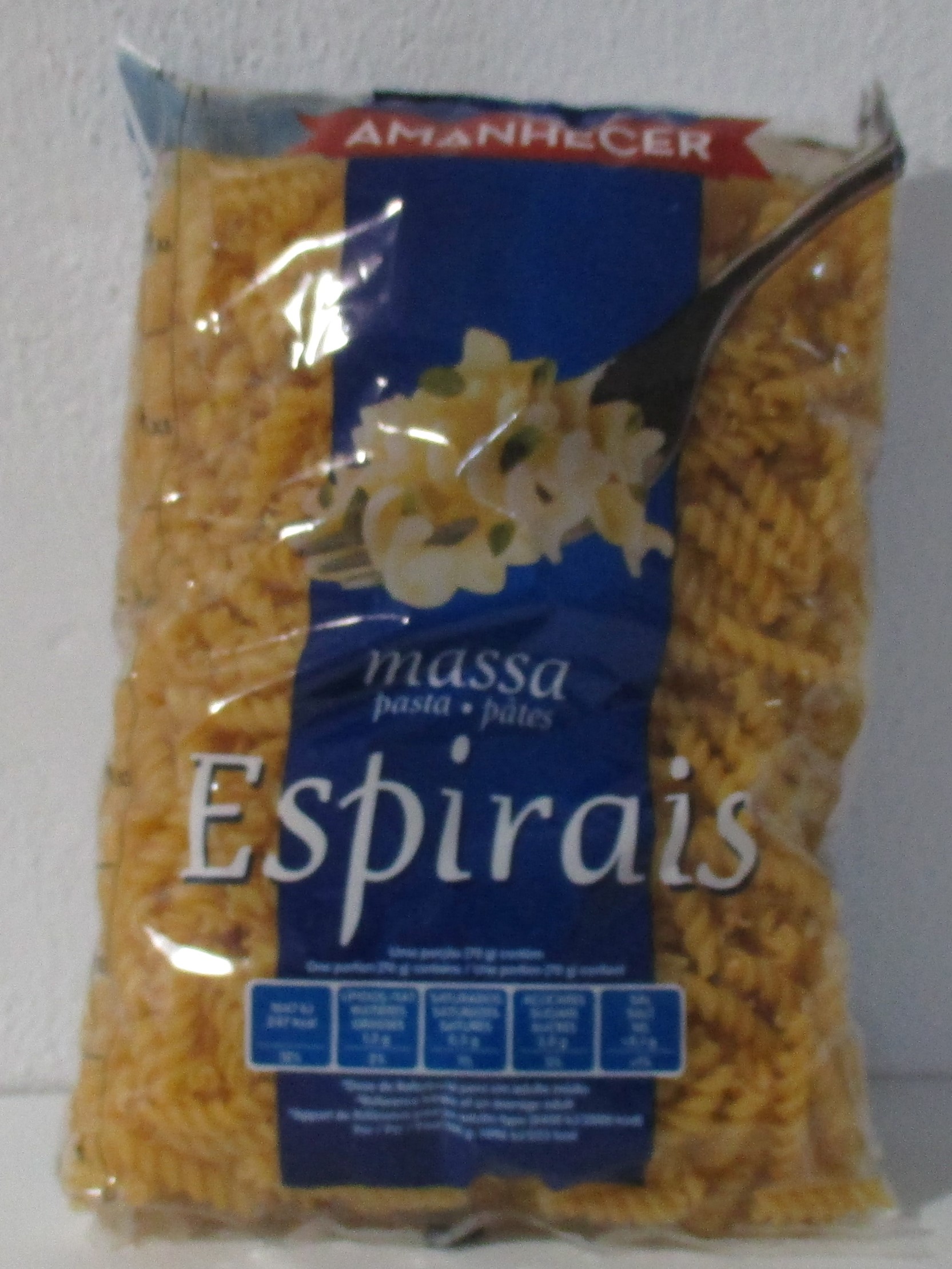 MASSA ESPIRAIS *AMANHECER* 500 GR