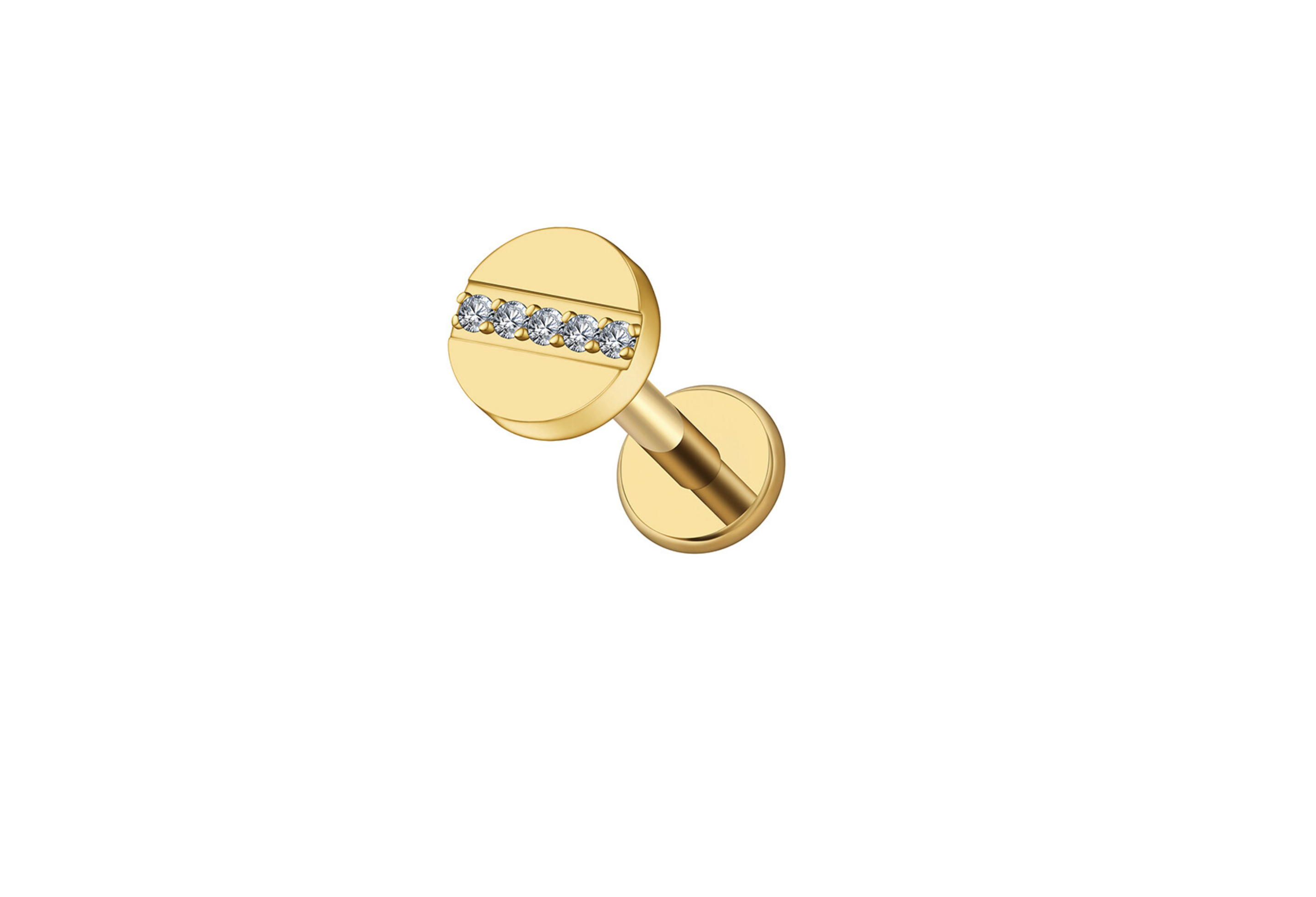 Piercing Disco 5 Cz Gold