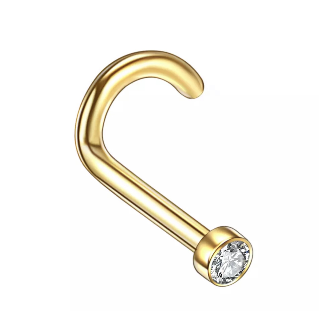 Nostril Gold com brilhante Titânio 