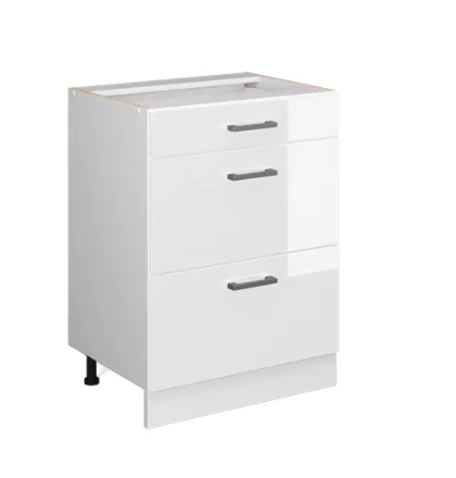 Kit Inferior Laminado Brilho 70X56X70 3 Gavetas