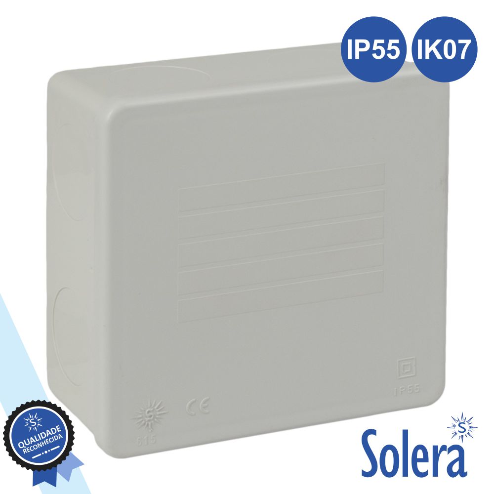 Caixa derivação estanque lisa 100X100X45 IP55 SOLERA