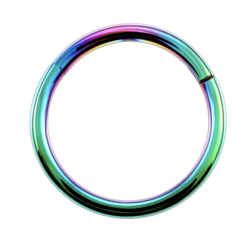 Argola Lisa Colorfull Segmentada Titânio 