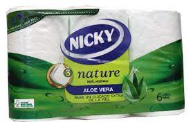 Papel Hig.Nicky Nature Aloe Vera 6 Rolos