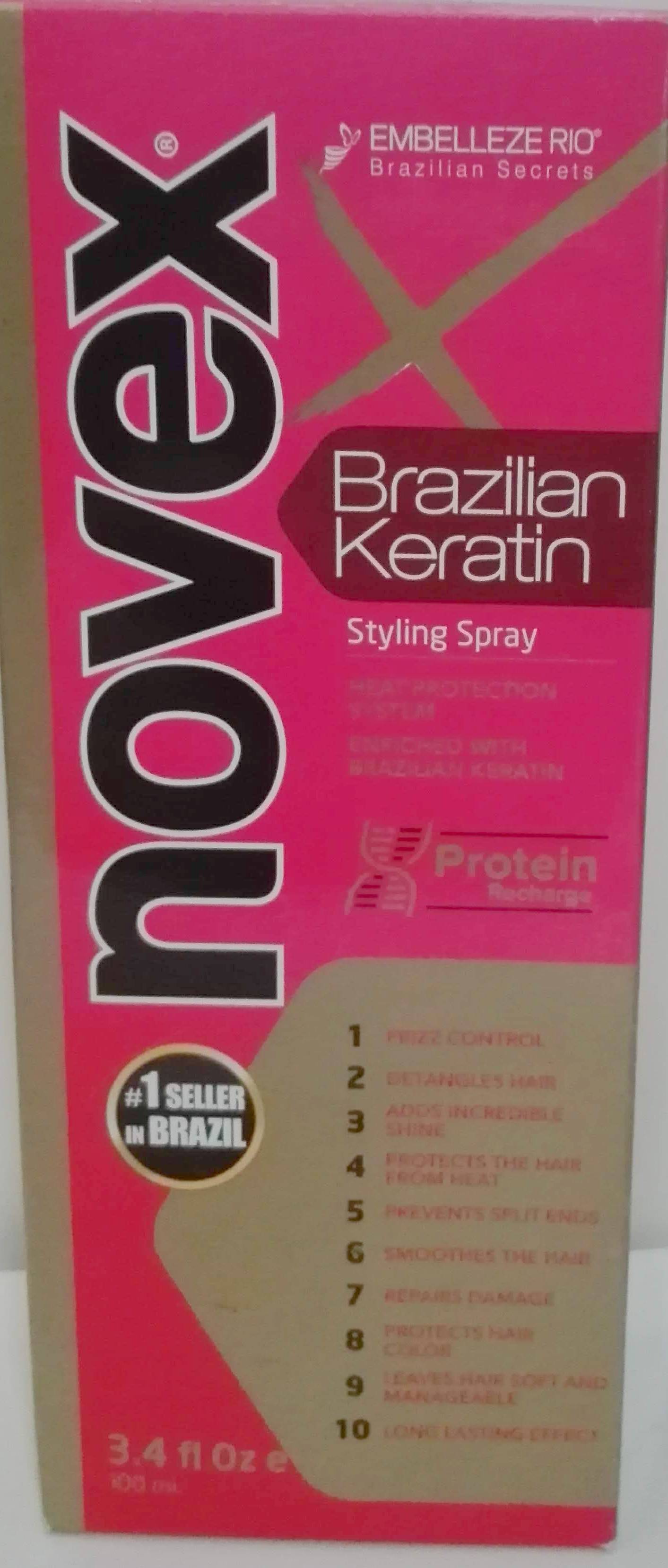 novex spray leave in queratina brasileira 100ml