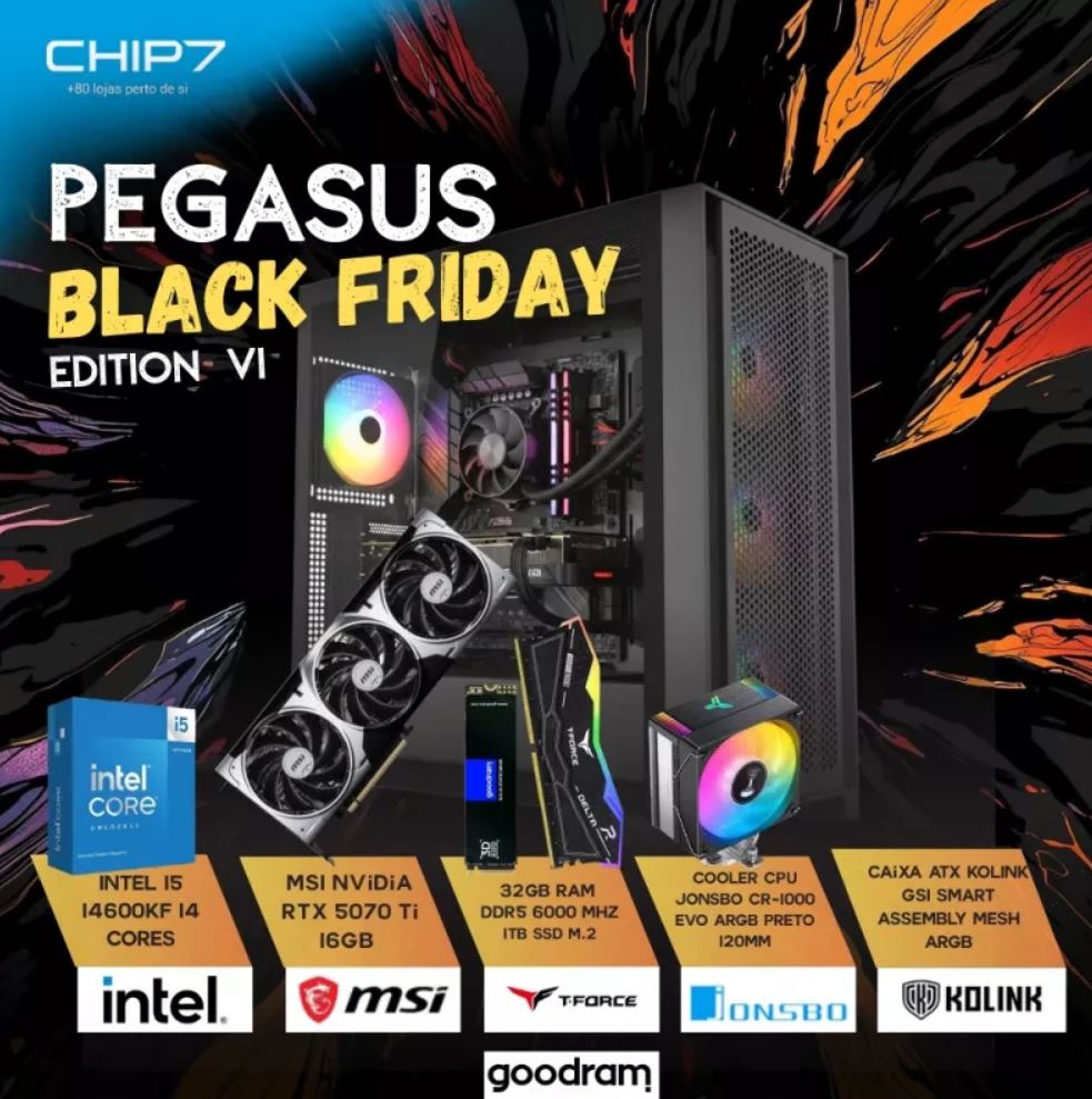 COMPUTADOR GAMING - I5 14600KF / RTX 5070 TI 16GB / 32GB RAM / 1TB SSD - CHIP7 PEGASUS BLACK FRIDAY EDITION V1