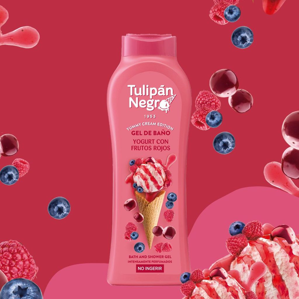 Gel de Banho Tulipan Negro 650ml Iogurte com Frutos Vermelhos 