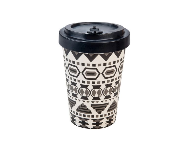 Caneca de Bambu Aztec White Black 400ml