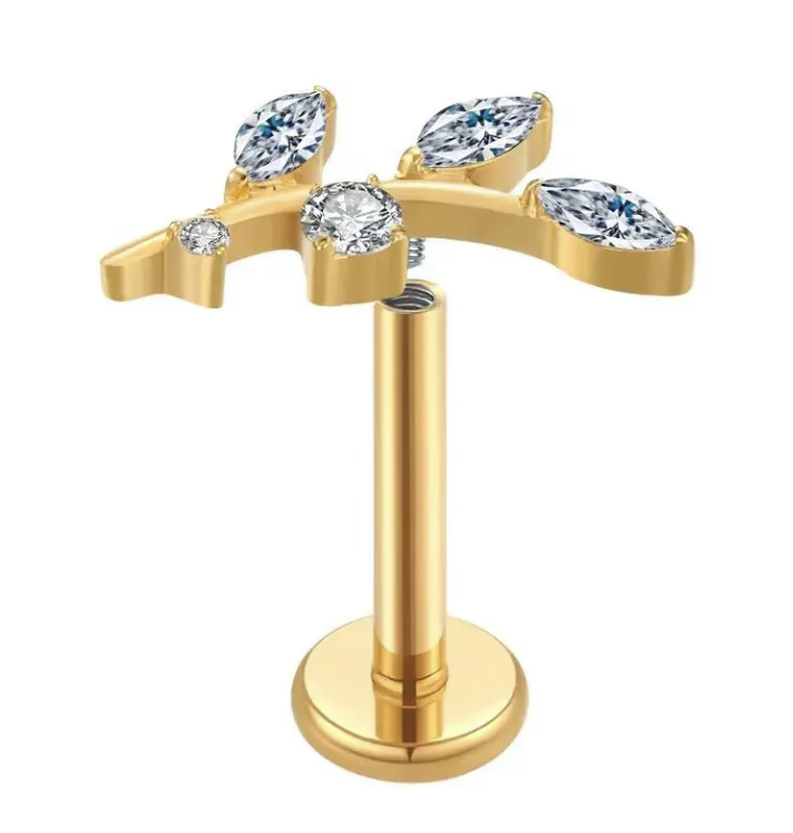 Piercing Raminho 5CZ GOLD