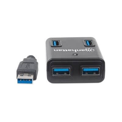 HUB USB-A (3.0) 4xUSB-A máx5 Gbps (AC 5V/3A) MANHATTAN