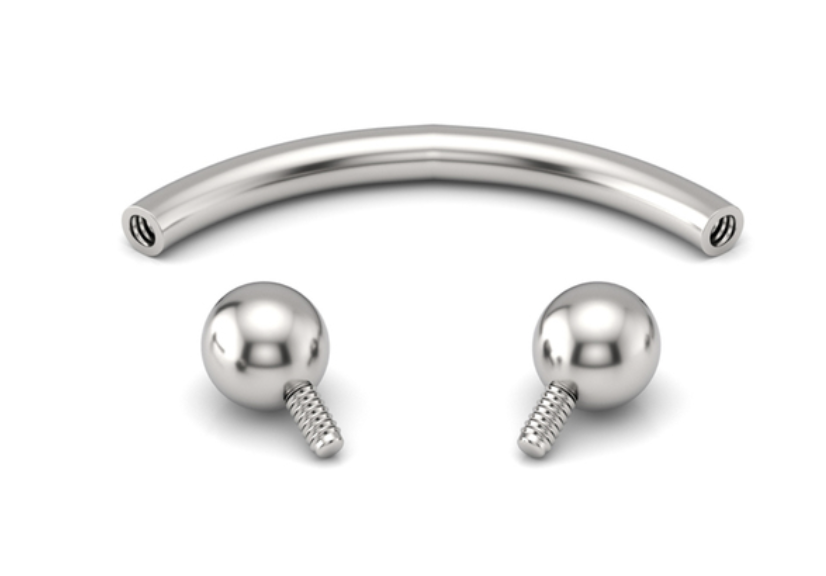 Piercing Banana RI 10mm prata  Duplicado