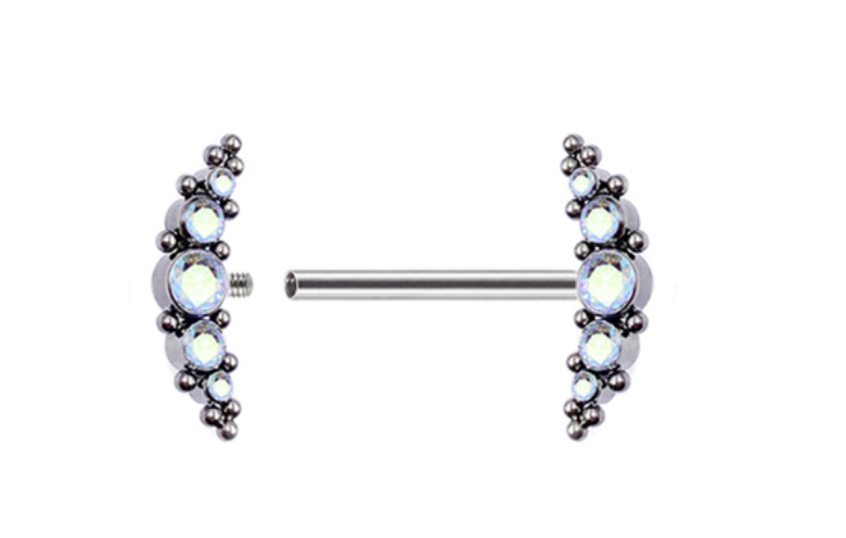 Piercing Cluster  AB- mamilo titânio 