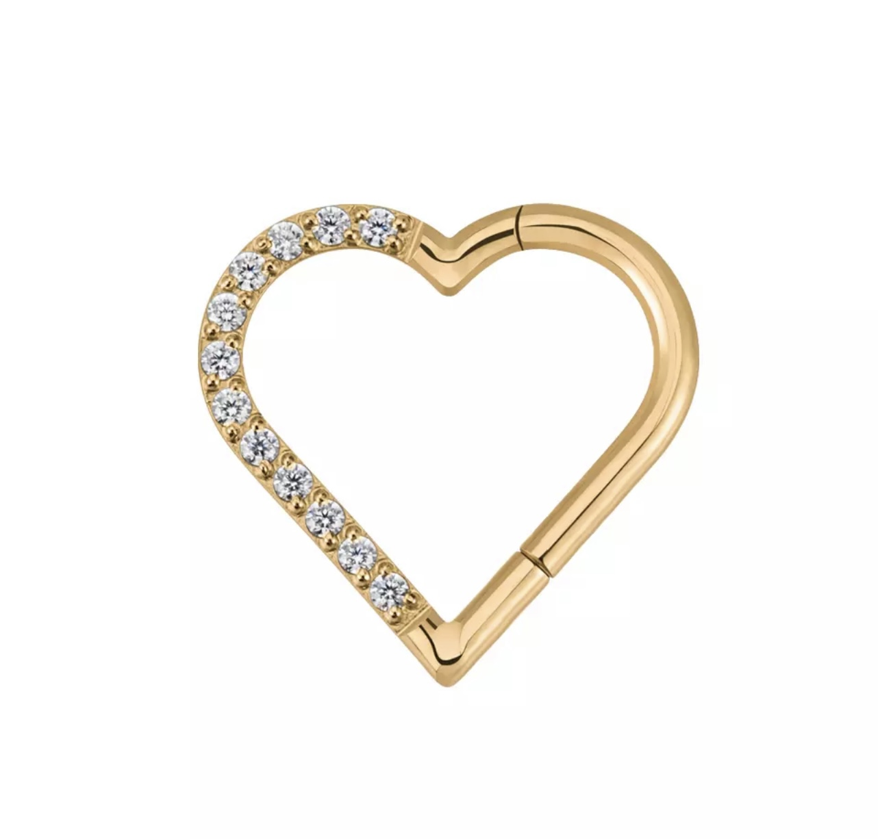 Piercing Titânio Argola Coração Gold 8mm