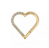 Piercing Titânio Argola Coração Gold 8mm