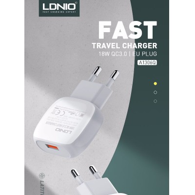 CARREGADOR LDNIO QC3.0 USB MICRO BRANCO