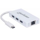 DOCK. USB-C (2-in-1) 3xUSB-A + RJ45 MANHATTAN