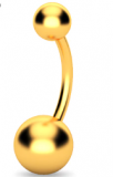 Piercing Umbigo Liso Gold Titânio 