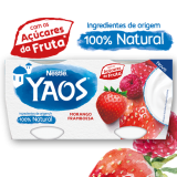 Nestle Yaos Grego Framboesa e Morango 100% Natural 4x110gr
