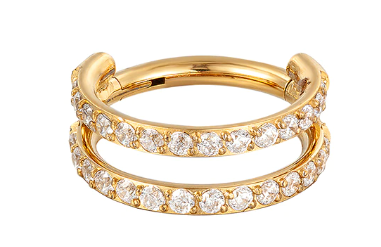 Argola Gisele dupla cravejada com zircônias 