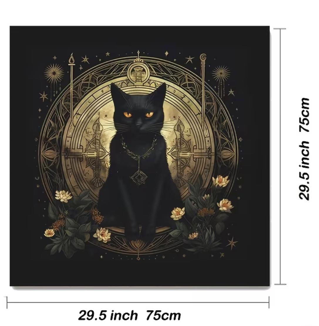 Toalha de Tarot - Gato Preto 