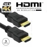 Cabo HDMI dourado macho/macho 2.0 4K 3M preto