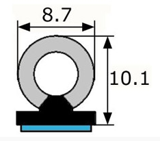 GURDA VENTO ESPONJOSO C/AUTOCOLANTE 9X10MM ALT.