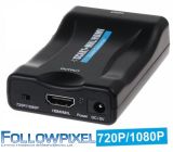 Convertor scart p/HDMI/MHL 720P/1080P c/alimentador