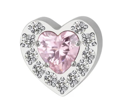 Piercing Coração CZ Rosa
