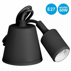 Cabo de suspenção de silicone E27 preto