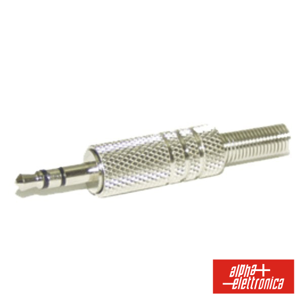 Ficha jack 3.5mm macho stereo c/proteção metalico