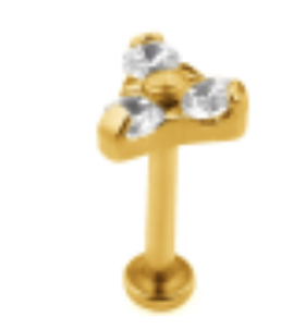 Triangulo de bolinhas titanio gold