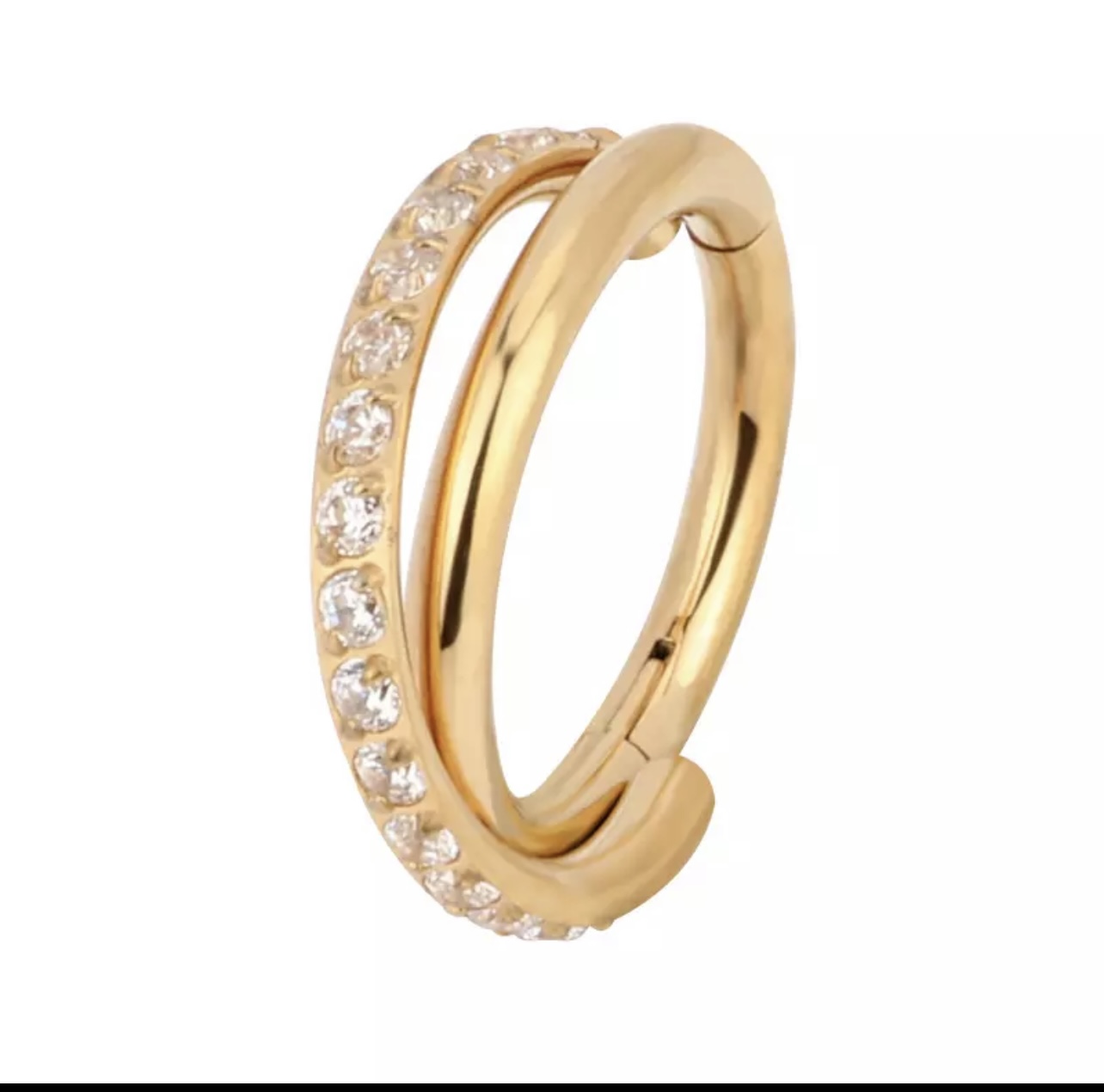 Argola Alternada Gold - Segmentada em Titânio 12mm