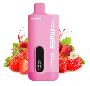 Descartável Muss Tech8000 TRIPLE STRAWBERRY - Sem Nicotina 8000