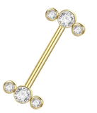 Piercing Triplo 16m-Gold-Mamilo