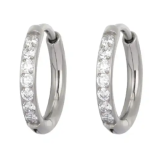 Brinco Argola com zircônia cubica - Par em titânio