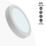 Painel led superfície circular 6W branco frio