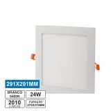 Painel led embutir quadrado 24W 6400K branco frio