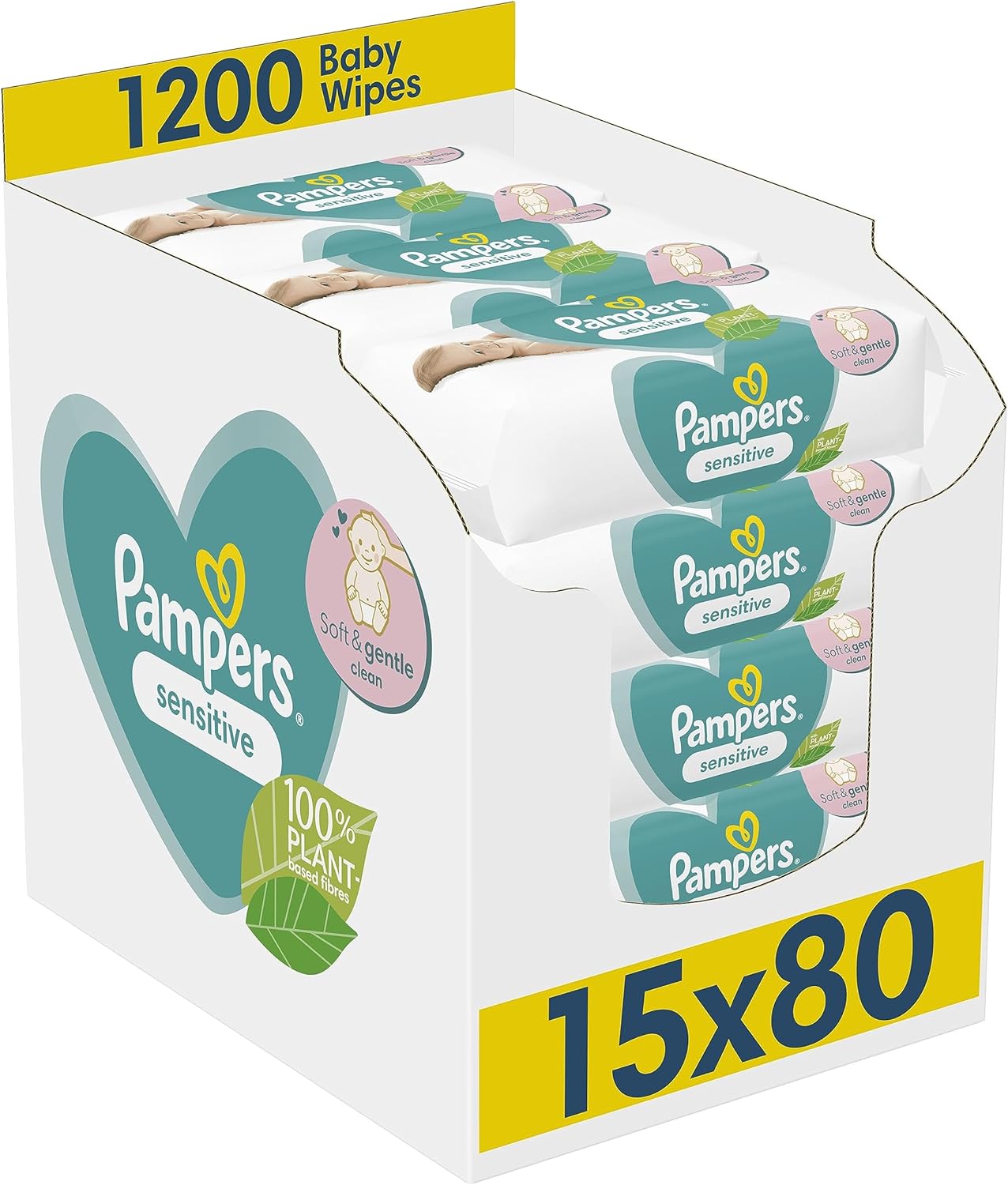 Pampers Toalhitas Sensíveis 15 embalagens = 1200