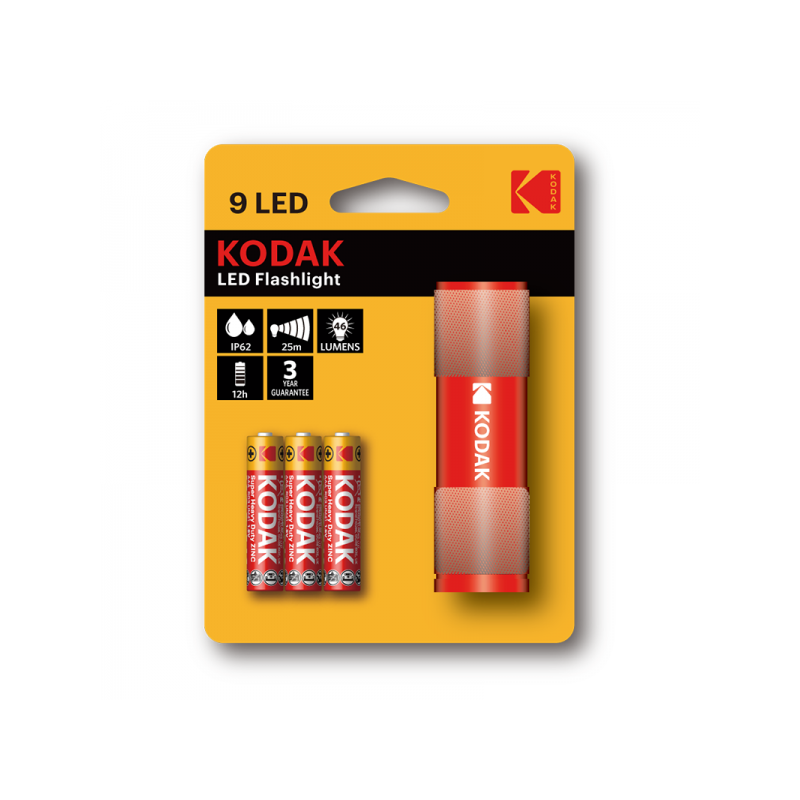 Kodak 9-LED flashlight red + 3 AAA EHD