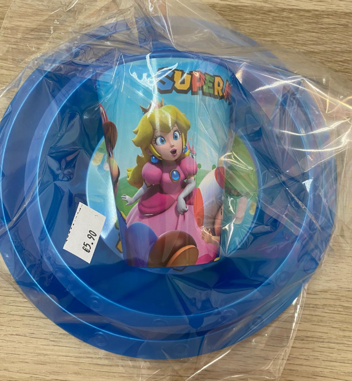 Conjunto de Refeição plástico Super Mario